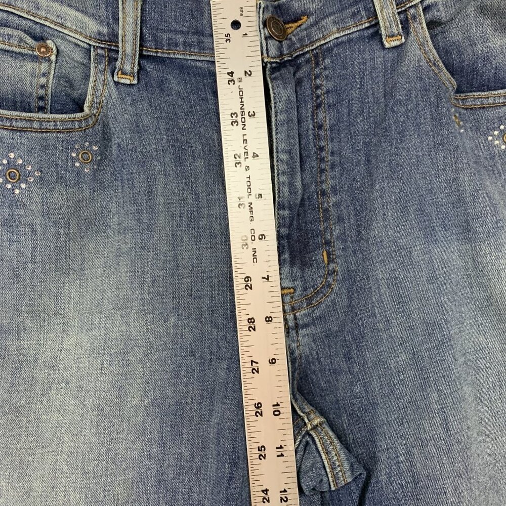 Canyon Retreat Womens 14 Denim Jeans Blue Skinny Rhinestone High Rise Stretch - Picture 8 of 15
